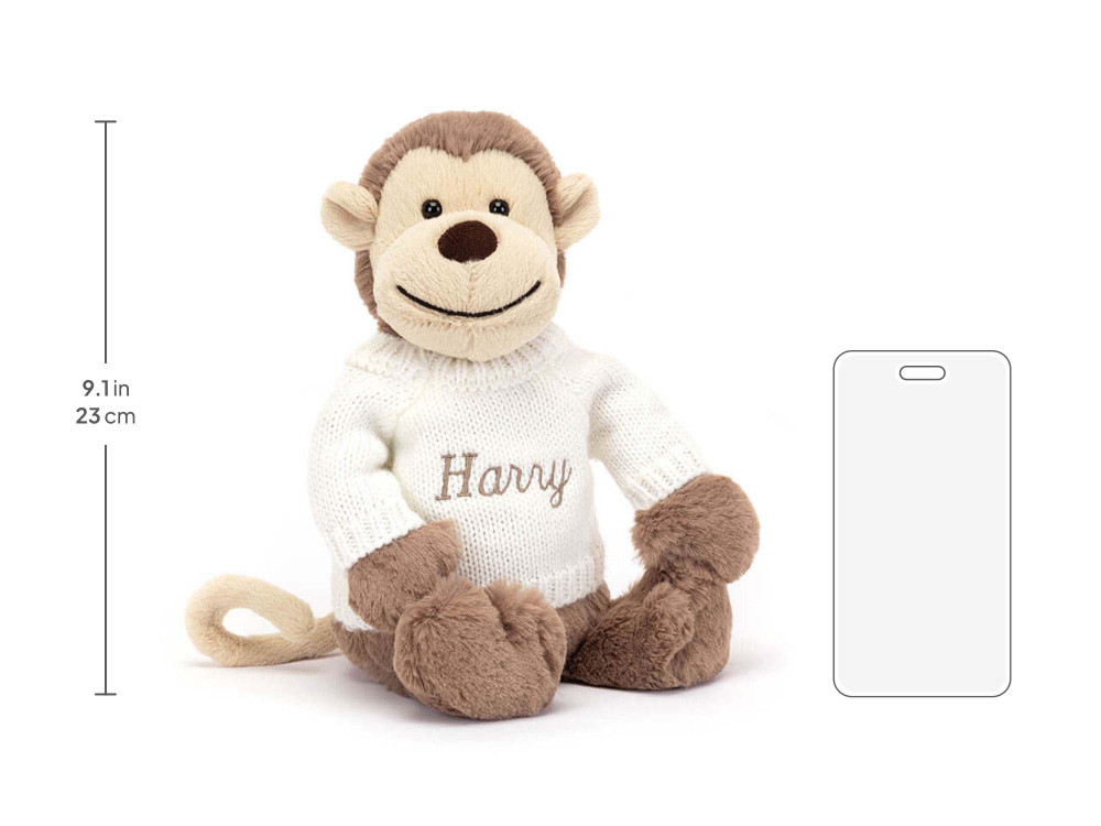 Bashful Monkey with Personalized Cream Jumper - Image 5