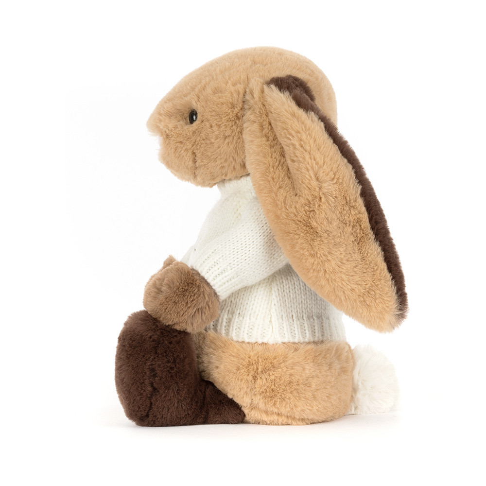 Bashful Patchwork Brown Bunny with Personalized Cream Jumper - Image 2