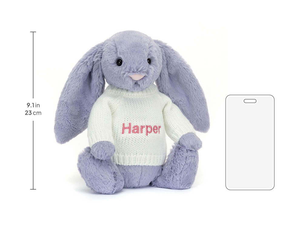 Bashful Viola Bunny with Personalized Cream Jumper - Image 5