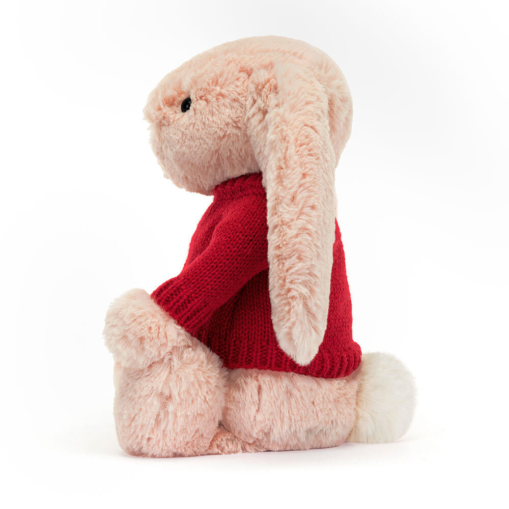Bashful Blush Bunny with Personalized Red Jumper - Image 4