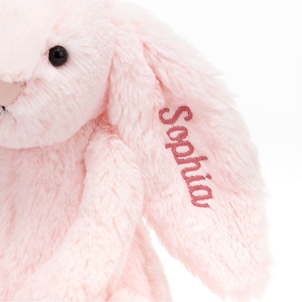 Personalized Bashful Pink Bunny Medium - Image 3