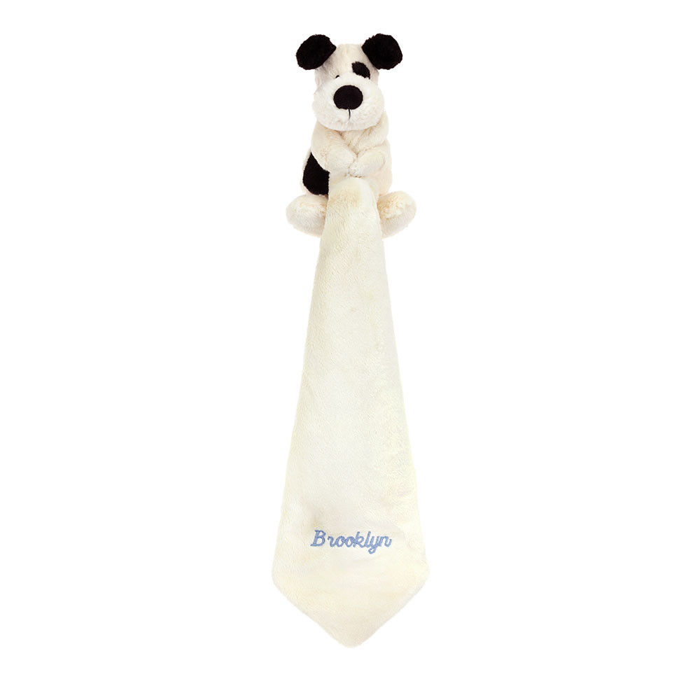Personalized Bashful Black & Cream Puppy Soother - Image 3