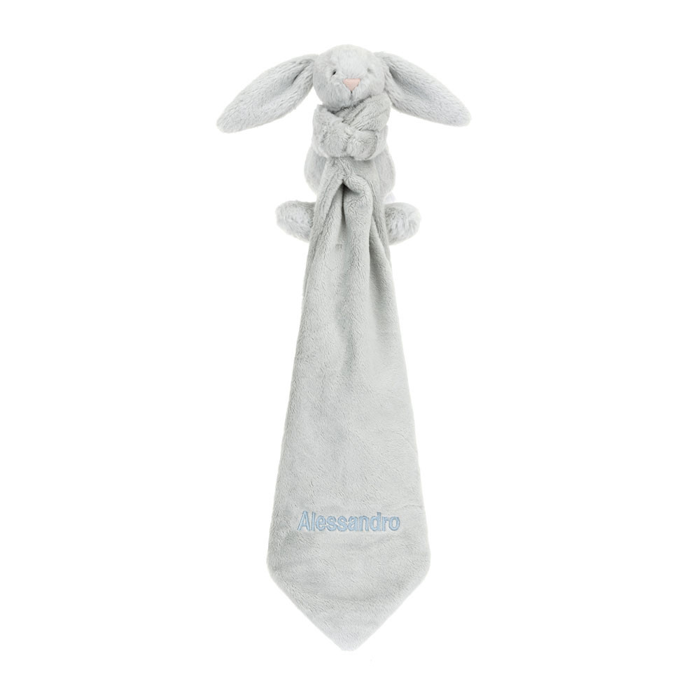 Personalized Bashful Silver Bunny Soother - Image 3
